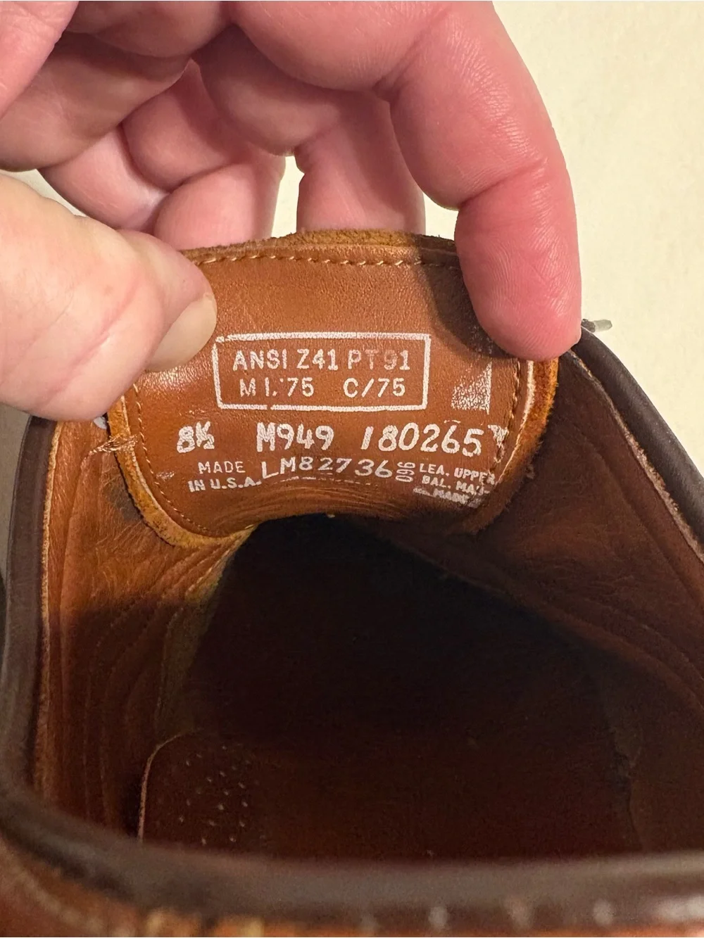 Vintage Iron Age Steel Toe Wingtip Dress Shoes size 8 1/2 Made in USA